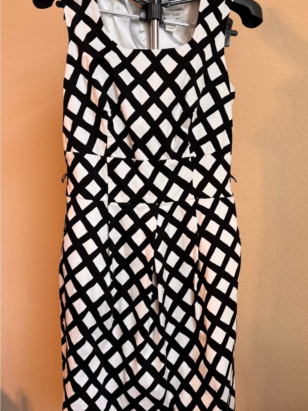 White House Black Market Black and White Geometric Midi Dress